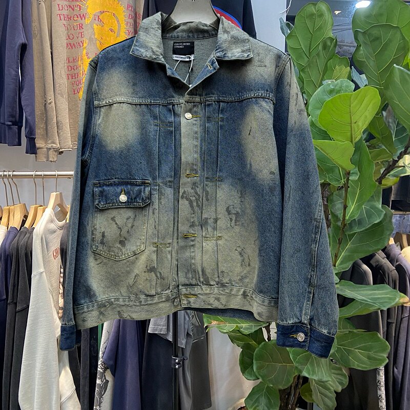 ERD美式复古水洗做旧牛仔外套