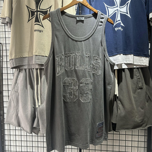 重磅BULLS水洗无袖篮球休闲背心