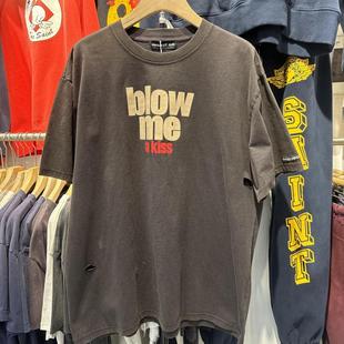 blow kiss水洗做旧宽松圆领美式 T恤男 档口实拍 短袖 GRAILZ