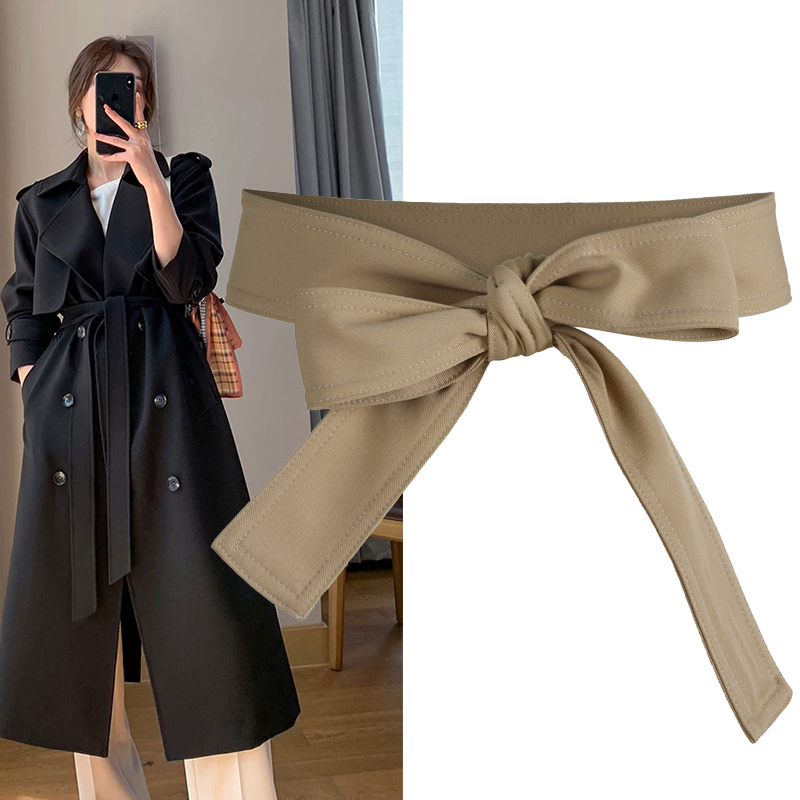 腰带风衣蝴蝶结简约百搭