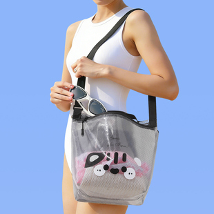 防水游泳包大容量便携泳衣收纳袋透明沙滩包单肩果冻包旅行手提包