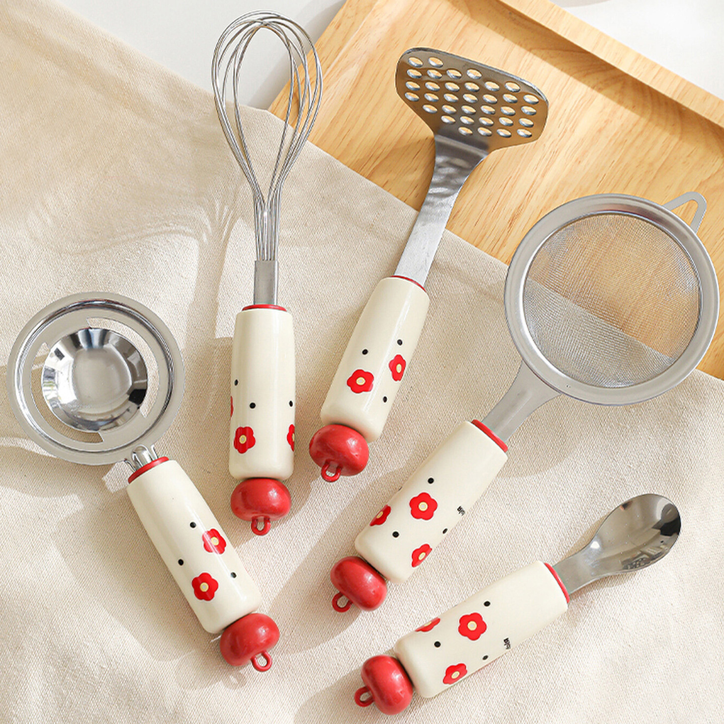 婴儿辅食工具全套宝宝专用米油蛋黄蛋清过滤网筛不锈钢漏勺压泥勺