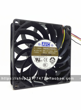9025 AVC 48V 0.26A DB09225B48U 9CM 四线PWM温控调速 散热风扇