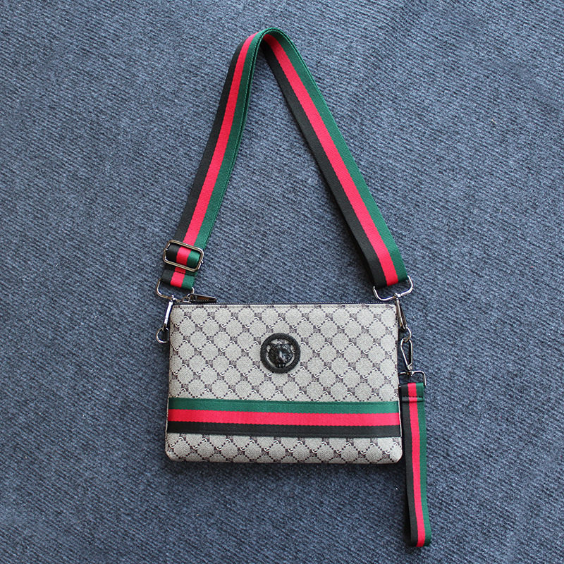 休闲包潮流新款印花斜挎包男士单肩小挎包时尚男包手拿包一包多用