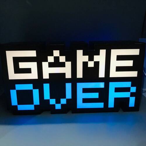 灯三档USB 变色GAME马赛克灯灯图标拾音位调节OVER夜灯氛围灯游戏
