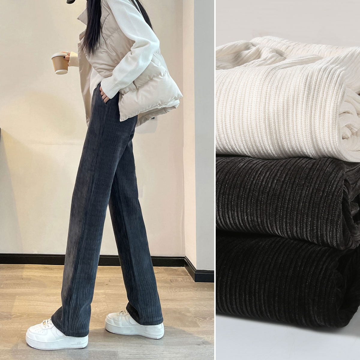 加绒加厚灯芯绒