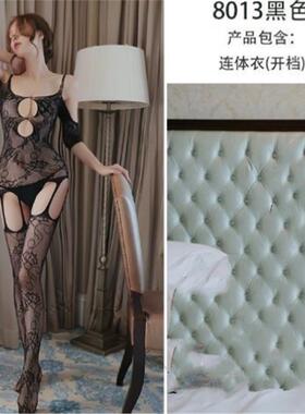 妖精喵：前方尤物出没神韵优雅曼妙身姿性感黑色薄纱开档连体丝袜