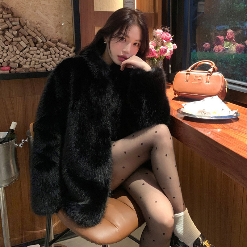 #秋冬款#黑色波点丝袜双层加厚可替换光腿神器加绒打底圆点裤袜