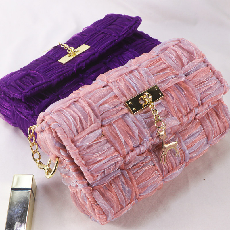 RIBBON MESH HOMEMADE CROSSBODY HANDMADE ADULT DIY MATERIAL BAG CROCHET WOOL HYUN YA KNIT BAG