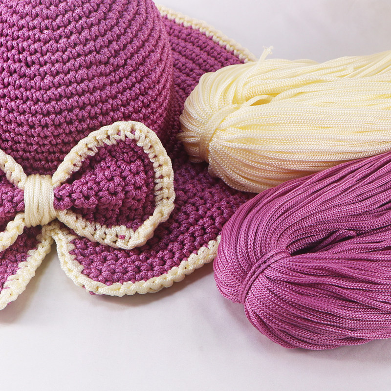 LIGHT BODY THICK ICE SILK THREAD HAND-WOVEN DIY MATERIAL CROCHET HOOK HAT HOOK BAG SLIPPERS BRIGHT LINE SUMMER HOLLOW LINE