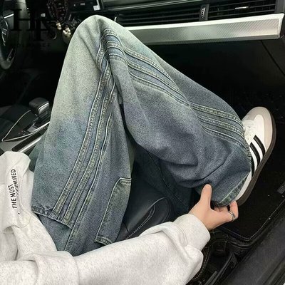 美式cleanfit牛仔裤男款2025秋冬新款青少年加绒加厚直筒裤子