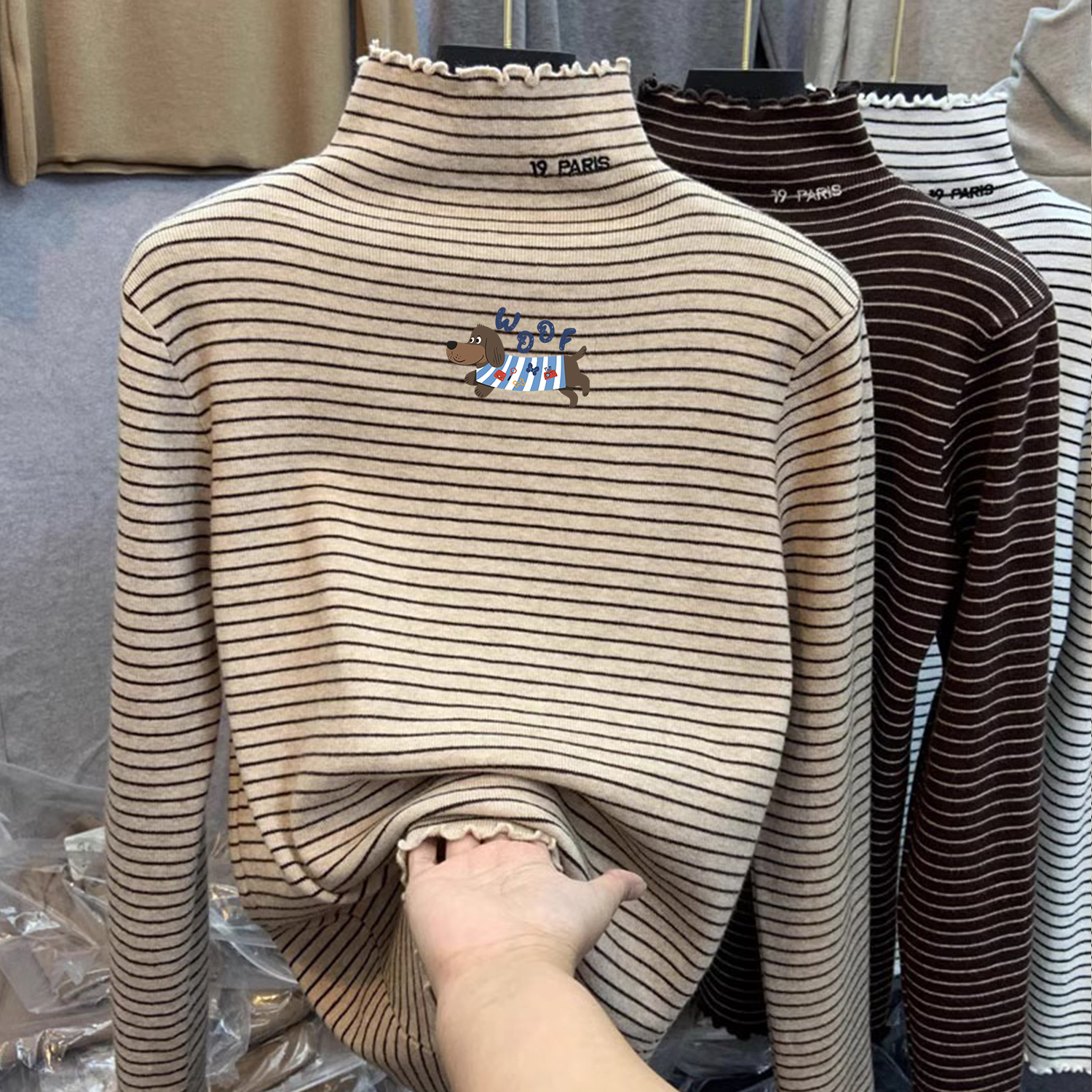 【好物优选】磨毛半高领打底衫