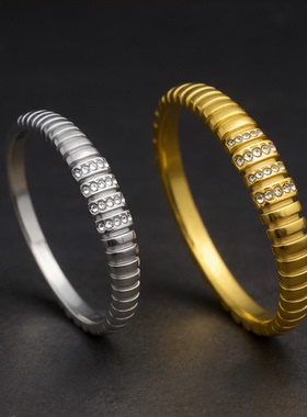 NVOXS中东不规则几何形镶钻夸张手镯复古可口手环女士日常佩戴