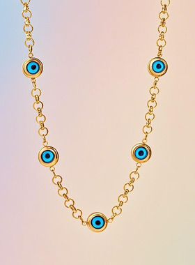 蓝眼睛海蓝恶魔之眼项链手链