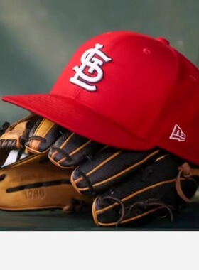 MLB圣路易斯红雀STL棒球帽NEW ERA 59FIFTY微弯全封闭封口帽子