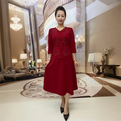 气质妈妈婚礼服高贵结婚旗袍高端喜婆婆婚宴装时尚连衣裙平时可穿