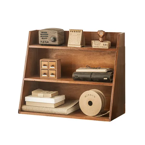 置物架杯子口红复古梳妆台zakka桌面文件手账化妆品办公室收纳盒