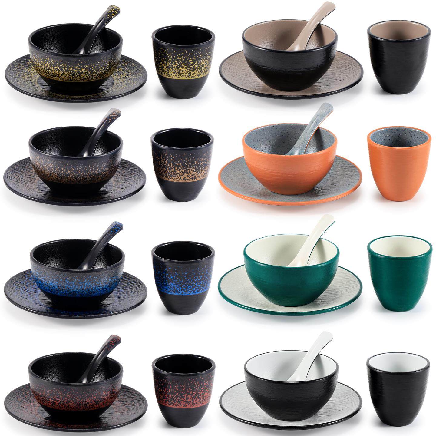 日式密胺火锅店摆台四件套餐具料理寿司烤肉店小碗碟杯勺套装,餐饮具,碗,淘宝优惠券,粉丝福利购,淘宝优惠卷