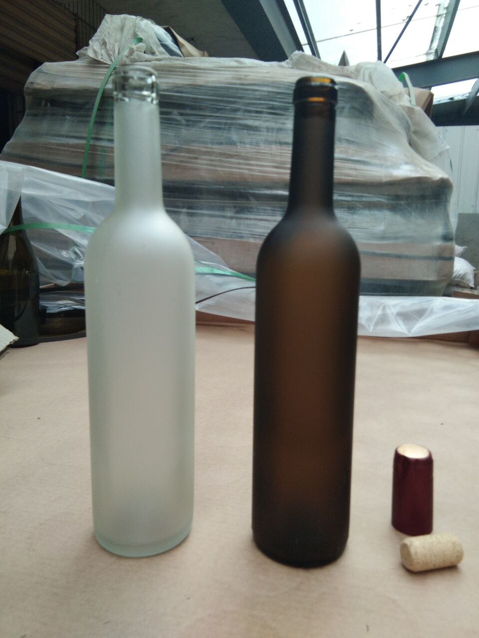无铅玻璃瓶 750ml红酒瓶 空瓶子葡萄酒瓶蒙砂瓶 送 木塞胶套 盖子