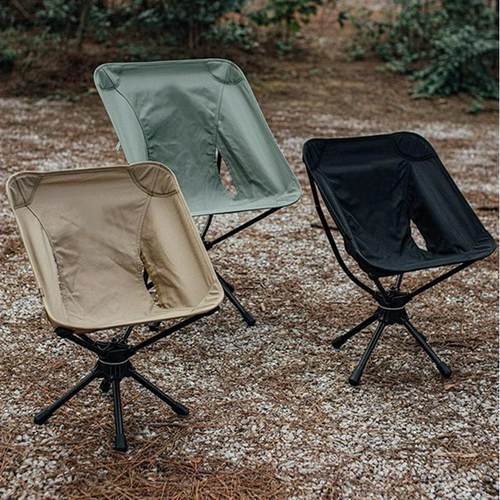 新款营地360度旋转圆弧月亮椅铝合金户外露营折叠沙滩椅子便携式