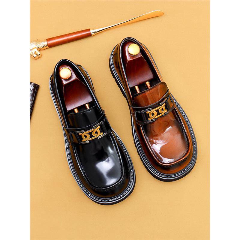 乐福鞋男款2024新款真皮厚底英伦大头皮鞋漆皮亮面豆豆一脚蹬男鞋,流行男鞋,乐福鞋（豆豆鞋）,淘宝优惠券,粉丝福利购,淘宝优惠卷