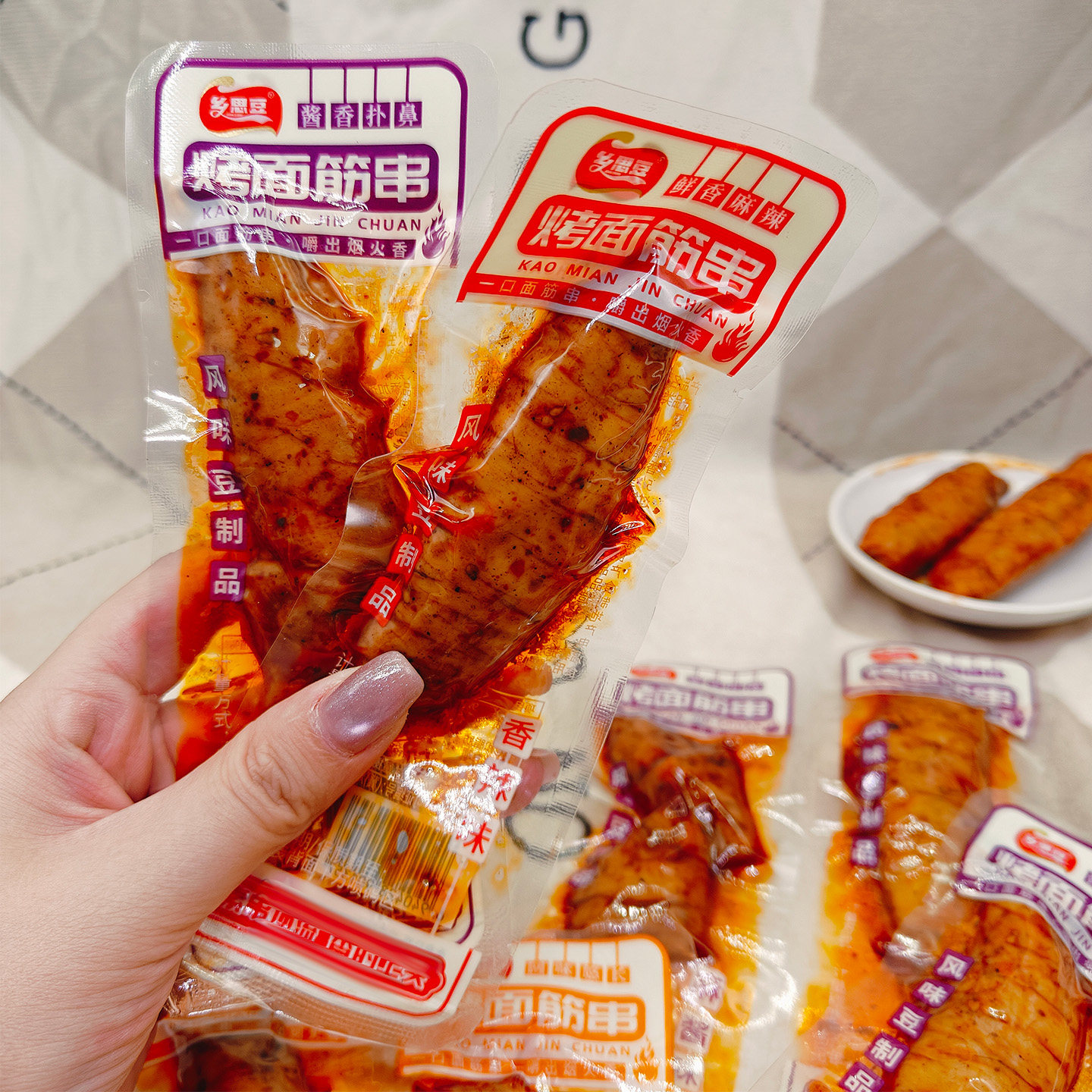 乡思豆烤面筋串麻酱烧烤香辣味
