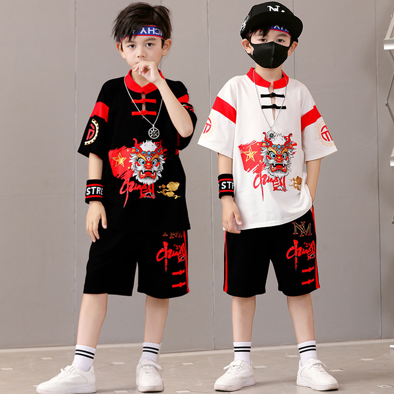 童装中国风纯棉夏季中式套装图片