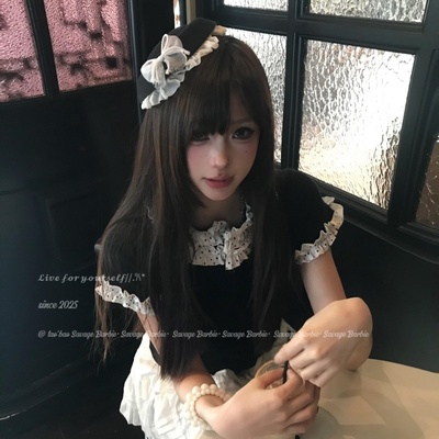 日系花边蝴蝶结黑色小礼帽