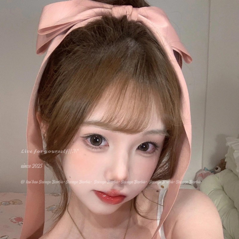 Jennie同款超长粉色蝴蝶结发夹