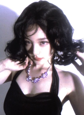 韩系纯欲风长款紫色项链女轻奢小众高级感颈链秋冬贵气毛衣链配饰