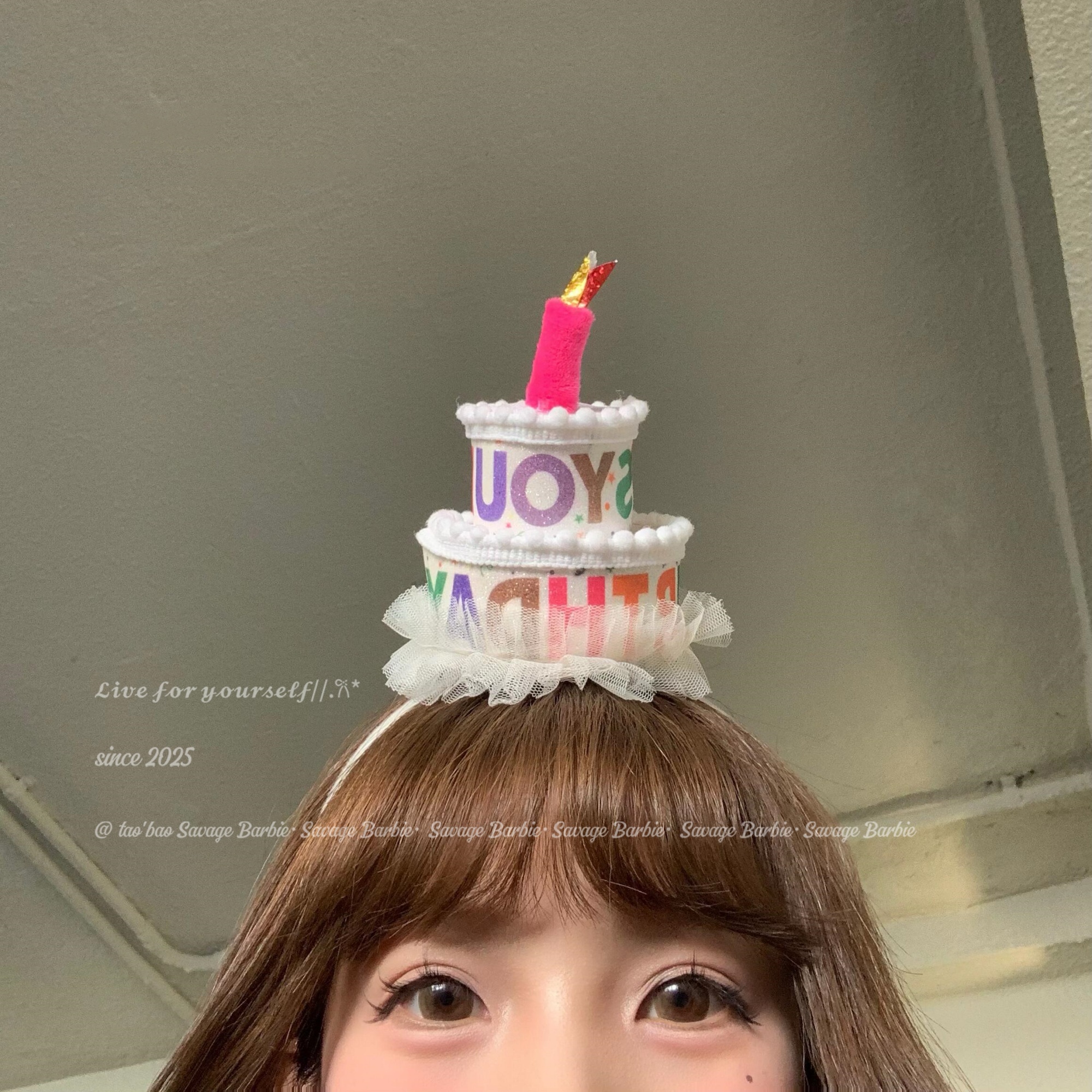 ins韩国生日蛋糕双层发箍