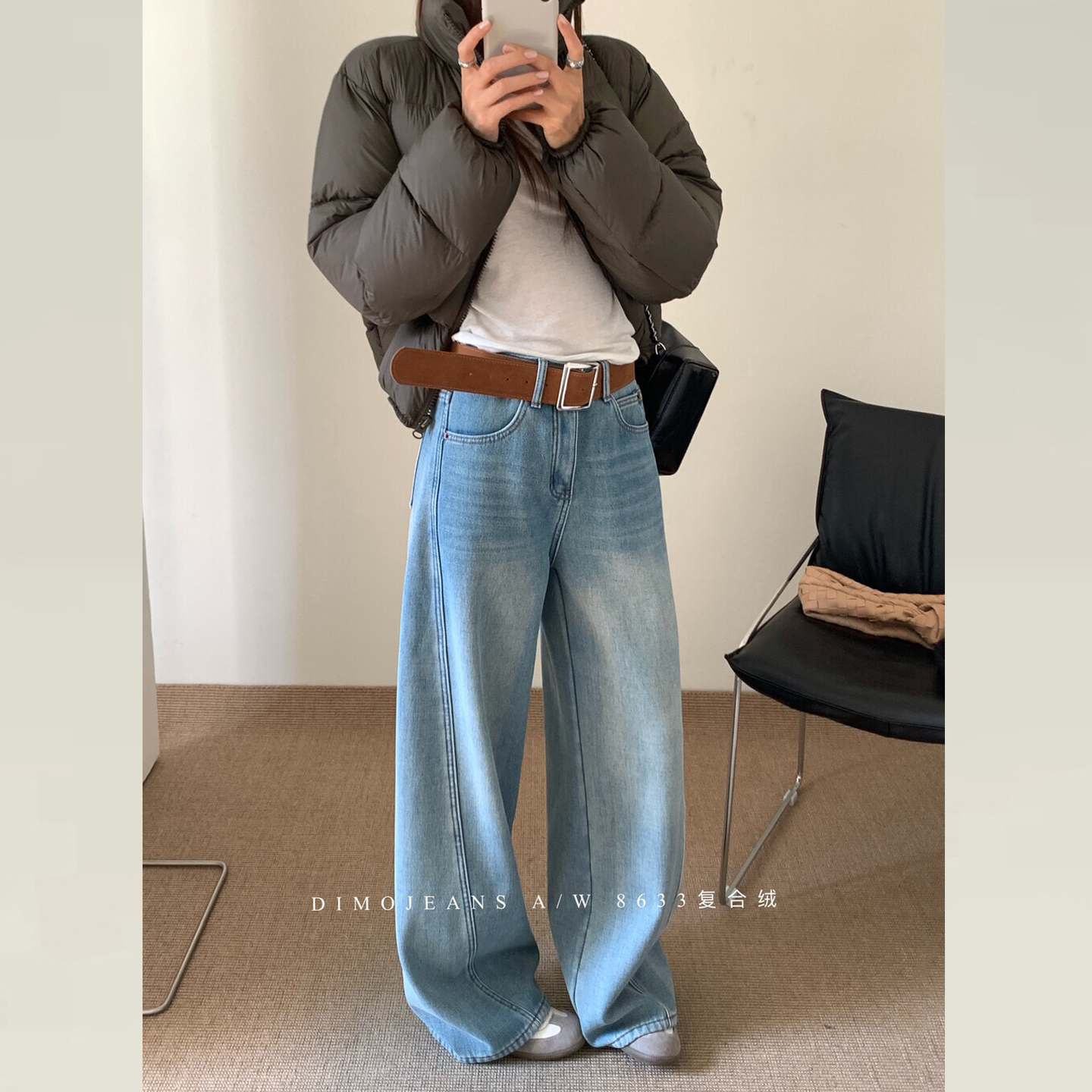 梨型身材粗腿跨宽裤子女胖mm显瘦