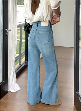 ISMX版型超好看的蓝色牛仔裤2026早春新款裤子气质显瘦高腰直筒裤