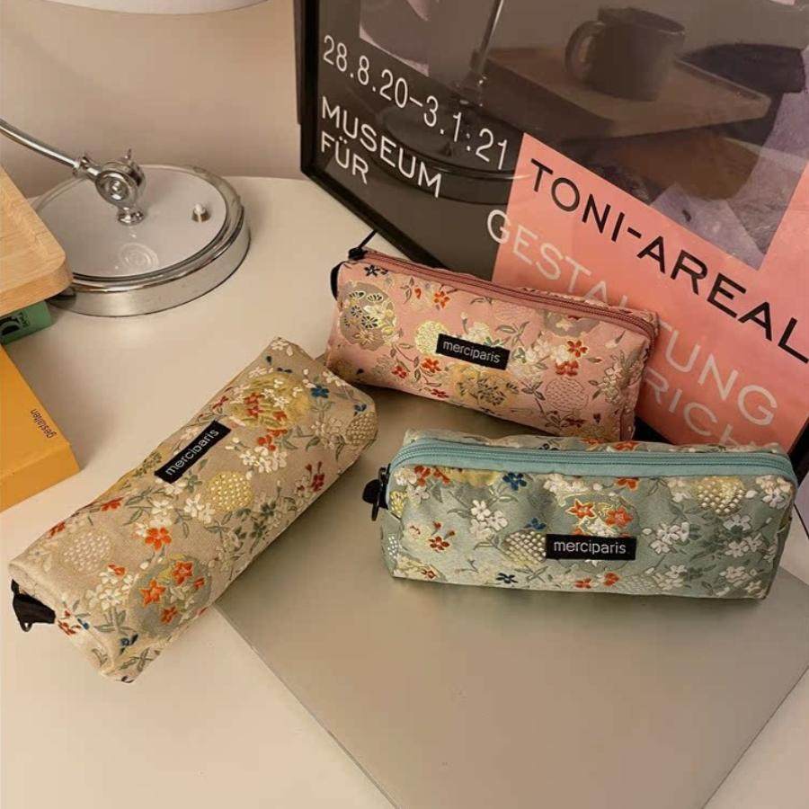 小白兔几  新款复古碎花文具盒大容量学生上课随身收纳笔袋化妆包,文具电教/文化用品/商务用品,笔袋,淘宝优惠券,粉丝福利购,淘宝优惠卷