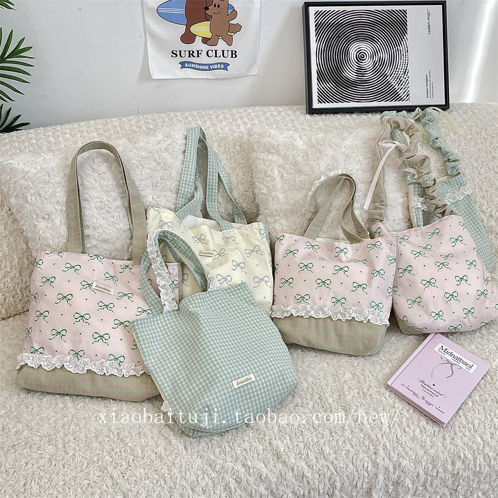 小白兔几 温柔蕾丝斜挎包春夏通勤双面单肩包逛街帆布手提便当包,箱包皮具/热销女包/男包,通用款女包,淘宝优惠券,粉丝福利购,淘宝优惠卷