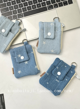 小白兔几高颜值牛仔布卡包多卡位小巧卡套大容量证件银行卡保护套