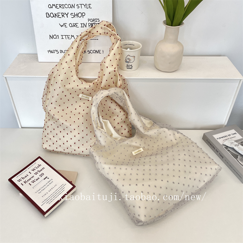 小白兔几 2025新款大容量慵懒风时尚欧根纱设计手提包休闲单肩包