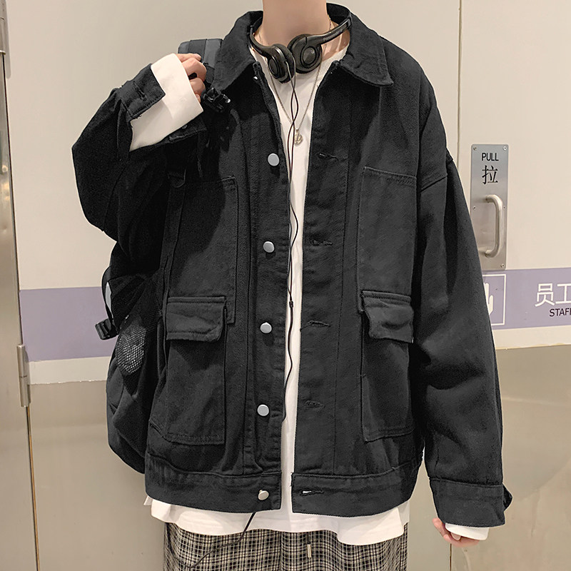 秋季韩版宽松休闲上衣工装帅气夹克男潮牌外套 JK205/P60图片