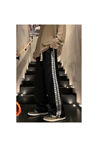 港风加绒加厚休闲卫裤男 冬季个性宽松百搭运动裤K154/P40图片