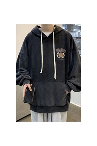 水洗做旧卫衣男美式高街连帽潮牌痞帅hiphop复古宽松外套W827-P55图片