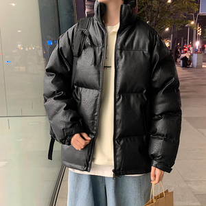 冬季新款港风纯色棉衣男款立领宽松加厚棉袄面包服 MY99/图片
