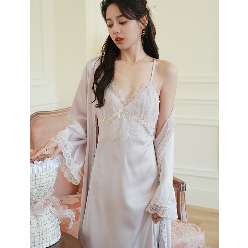 法式宫廷风新娘晨袍2025春