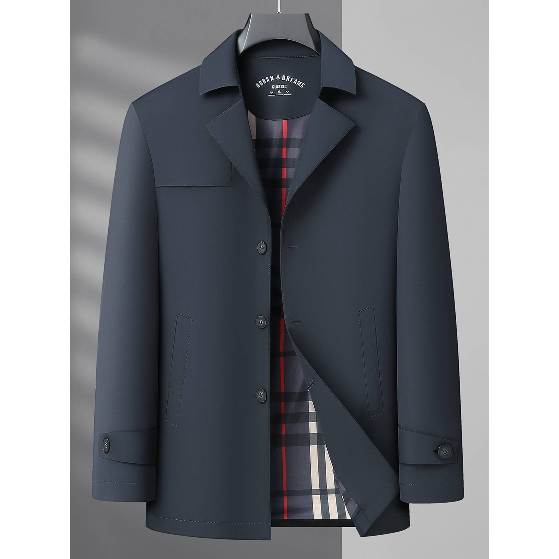 官方品牌大码男士春秋季商务休闲宽松中长款风衣2025新款加肥加大