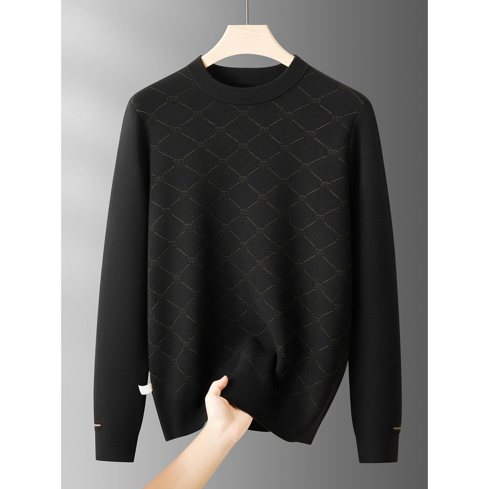 官方品牌加肥休闲男士毛衣胖子2025冬季新款时尚加绒加厚保暖针织