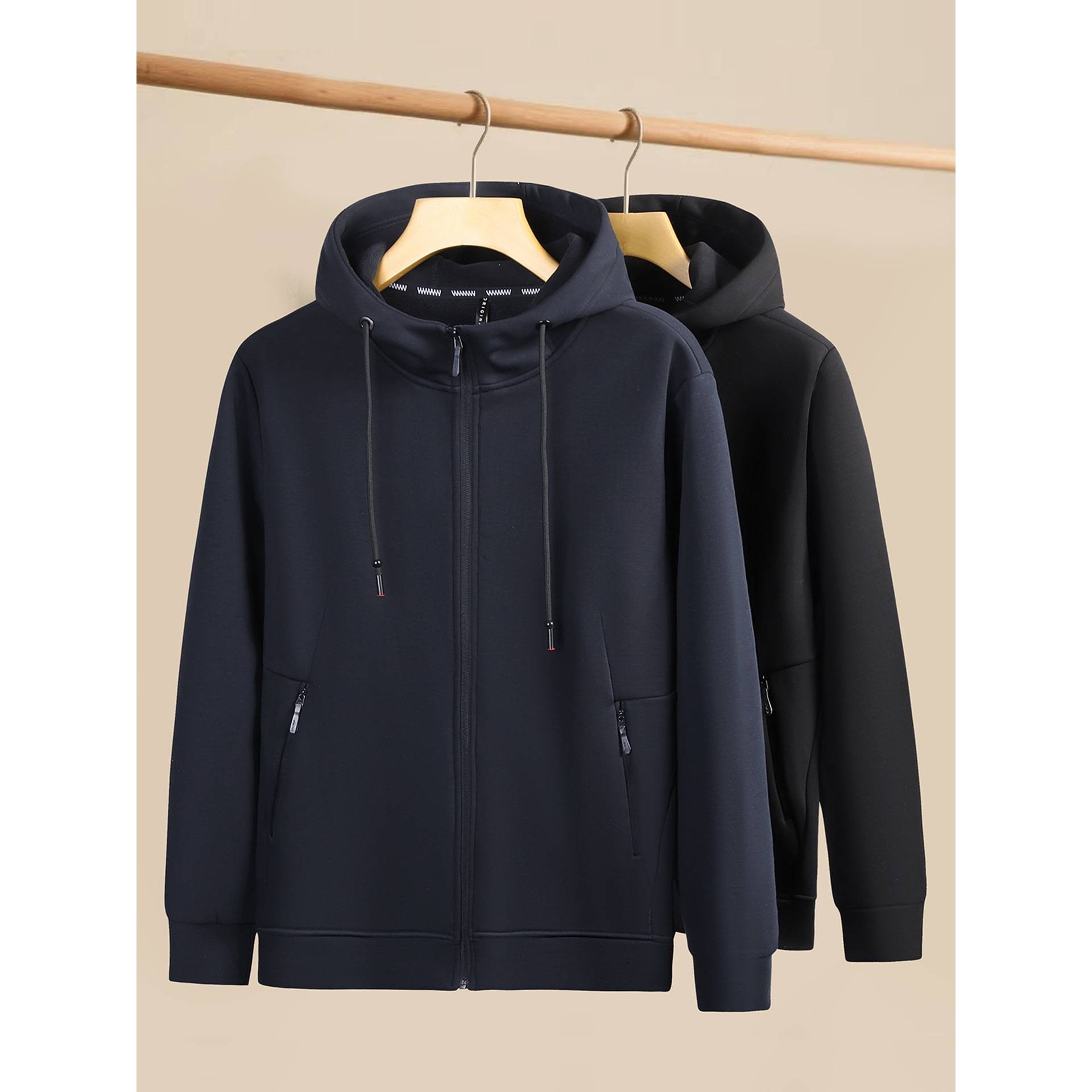 官方品牌2025秋冬新款加绒连帽夹克休闲运动加肥加大码胖子加厚开