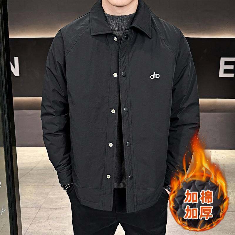 官方品牌2025秋冬季新款翻领加棉工装夹克男士青中年休闲百搭时尚