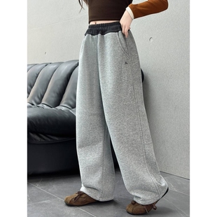 官方品牌女童裤子加绒秋冬款2025新款大童初中生运动休闲宽松儿童