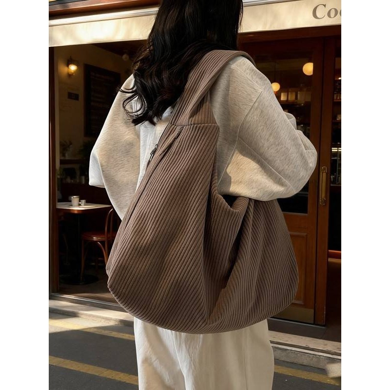 官方品牌秋冬季纯色布单肩包女大学生上课腋下包大容量文艺慵懒风,箱包皮具/热销女包/男包,时尚帆布包,淘宝优惠券,粉丝福利购,淘宝优惠卷