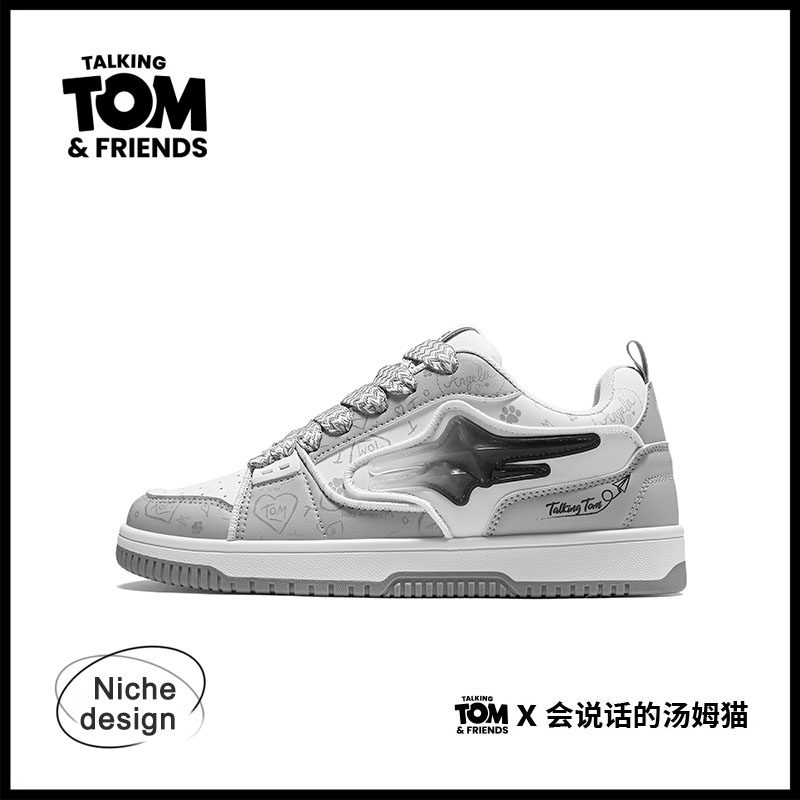 会说话的汤姆猫街头涂鸦小白鞋春季百搭运动鞋小众个性休闲潮鞋男,流行男鞋,休闲板鞋,淘宝优惠券,粉丝福利购,淘宝优惠卷