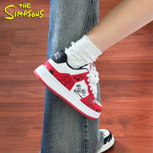 The Simpsons辛普森女鞋夏款情侣鸳鸯原创面包鞋高街涂鸦休闲板鞋